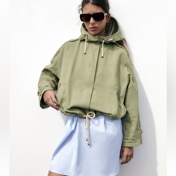 Zara Jackets & Blazers - NWT Zara Hooded Cotton Jacket
